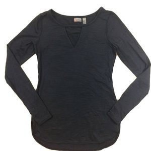 Zella Key Hole Black Relaxed Fit Top